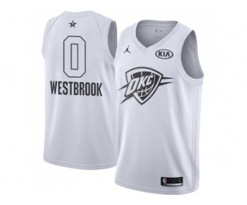 Men Nike Oklahoma City Thunder #0 Russell Westbrook White NBA Jordan Swingman 2018 All-Star Game Jersey