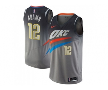 Men Nike Oklahoma City Thunder #12 Steven Adams Gray NBA Swingman City Edition Jersey