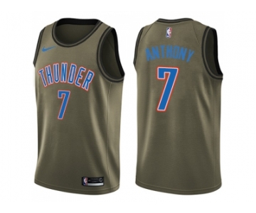 Men Nike Oklahoma City Thunder #7 Carmelo Anthony Green Salute to Service NBA Swingman Jersey