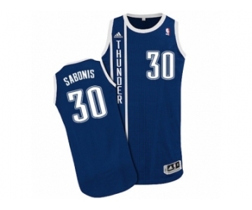 Men's Adidas Oklahoma City Thunder #30 Domantas Sabonis Authentic Navy Blue Alternate NBA Jersey