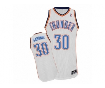 Men's Adidas Oklahoma City Thunder #30 Domantas Sabonis Authentic White Home NBA Jersey