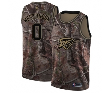 Men's Nike Oklahoma City Thunder #0 Russell Westbrook Swingman Camo Realtree Collection NBA Jersey