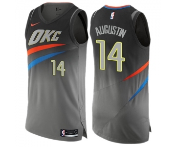Men's Nike Oklahoma City Thunder #14 D.J. Augustin Authentic Gray NBA Jersey - City Edition