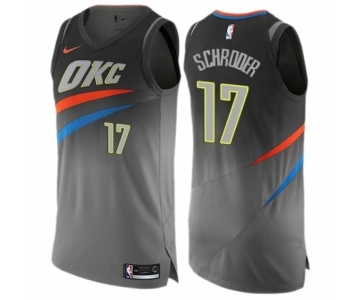 Men's Nike Oklahoma City Thunder #17 Dennis Schroder Authentic Gray NBA Jersey - City Edition