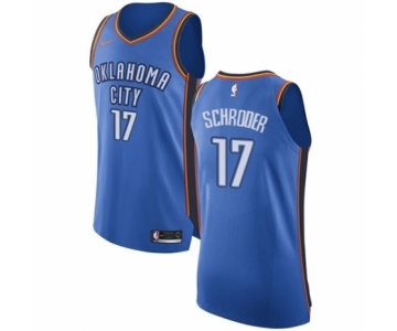 Men's Nike Oklahoma City Thunder #17 Dennis Schroder Authentic Royal Blue NBA Jersey - Icon Edition