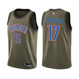 Men's Nike Oklahoma City Thunder #17 Dennis Schroder Swingman Green Salute to Service NBA Jersey