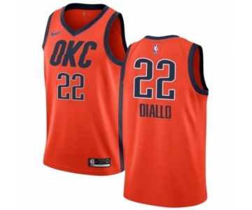 Men's Nike Oklahoma City Thunder #22 Hamidou Diallo Orange Swingman Jersey - Earned Edition