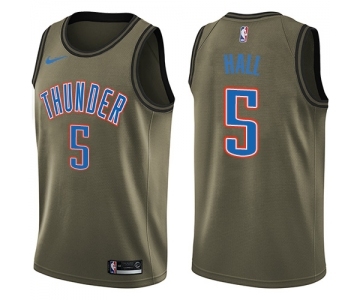 Men's Nike Oklahoma City Thunder #5 Devon Hall Swingman Green Salute to Service NBA Jersey