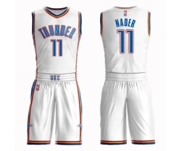 Men's Oklahoma City Thunder #11 Abdel Nader Authentic White Basketball Suit Jersey - Association Edition