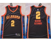Men's Oklahoma City Thunder #2 Shai Gilgeous-Alexander Black 2024 City Edition Stitched Basketball Jersey