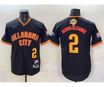 Men's Oklahoma City Thunder #2 Shai Gilgeous-Alexander Black 2025 Finals Vapor Stitched Baseball Jersey