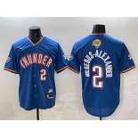 Men's Oklahoma City Thunder #2 Shai Gilgeous-Alexander Blue 2025 Finals Vapor Stitched Baseball Jersey