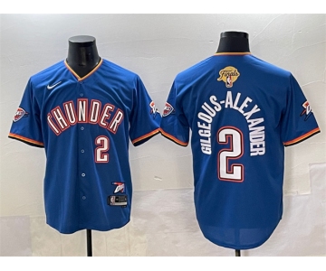 Men's Oklahoma City Thunder #2 Shai Gilgeous-Alexander Blue 2025 Finals Vapor Stitched Baseball Jersey