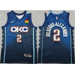 Men's Oklahoma City Thunder #2 Shai Gilgeous-Alexander Navy 2025-26 City Edition Stitched Basketball Jersey