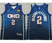 Men's Oklahoma City Thunder #2 Shai Gilgeous-Alexander Navy 2025-26 City Edition Stitched Basketball Jersey