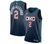 Men's Oklahoma City Thunder #2 Shai Gilgeous-Alexander Navy 2025-26 City Edition Swingman Stitched Basketball Jersey Men's Oklahoma City Thunder #2 Shai Gilgeous-Alexander Navy 2025-26 City Edition Swingman Stitched Basketball Jersey