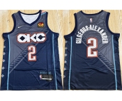 Men's Oklahoma City Thunder #2 Shai Gilgeous-Alexander Navy Stitched Basketball Jersey Men's Oklahoma City Thunder #2 Shai Gilgeous-Alexander Navy Stitched Basketball Jersey
