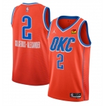 Men's Oklahoma City Thunder #2 Shai Gilgeous-Alexander Orange Statement Edition Stitched Basketball Jersey