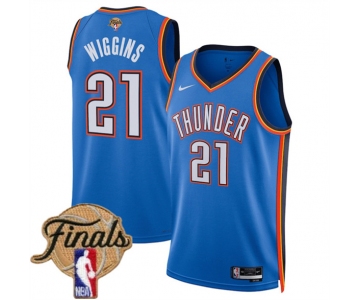 Men's Oklahoma City Thunder #21 Aaron Wiggins Blue 2025 Icon Edition Stitched Basketball Jersey
