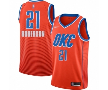 Men's Oklahoma City Thunder #21 Andre Roberson Authentic Orange Finished Basketball Jersey - Statement Edition