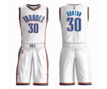 Men's Oklahoma City Thunder #30 Deonte Burton Authentic White Basketball Suit Jersey - Association Edition