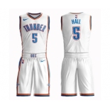 Men's Oklahoma City Thunder #5 Devon Hall Authentic White Basketball Suit Jersey - Association Edition