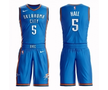 Men's Oklahoma City Thunder #5 Devon Hall Swingman Royal Blue Basketball Suit Jersey - Icon Edition