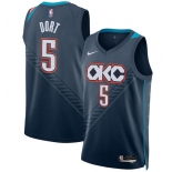 Men's Oklahoma City Thunder #5 Luguentz Dort Navy 2025-26 City Edition Swingman Stitched Basketball Jersey