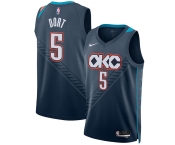Men's Oklahoma City Thunder #5 Luguentz Dort Navy 2025-26 City Edition Swingman Stitched Basketball Jersey Men's Oklahoma City Thunder #5 Luguentz Dort Navy 2025-26 City Edition Swingman Stitched Basketball Jersey