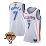 Men's Oklahoma City Thunder #7 Chet Holmgren White 2025 Finals Association Edition Stitched Basketball Jersey