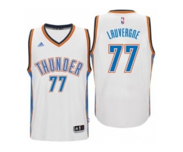 Men's Oklahoma City Thunder #77 Joffrey Lauvergne adidas White New Swingman Home Jersey