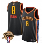 Men's Oklahoma City Thunder #8 Jalen Williams Black 2025 Finals City Edition Stitched Basketball Jersey