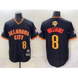 Men's Oklahoma City Thunder #8 Jalen Williams Black 2025 Finals Vapor Stitched Baseball Jersey
