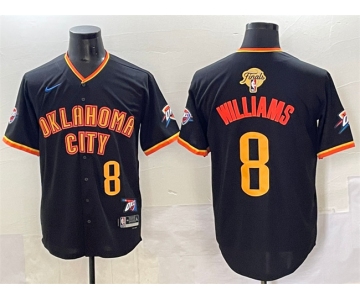 Men's Oklahoma City Thunder #8 Jalen Williams Black 2025 Finals Vapor Stitched Baseball Jersey