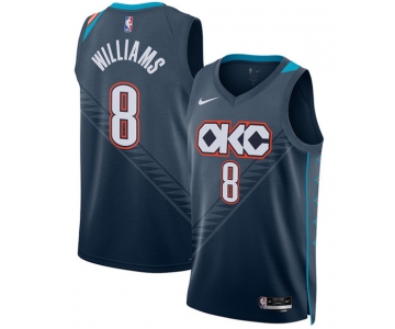 Men's Oklahoma City Thunder #8 Jalen Williams Navy 2025-26 City Edition Swingman Stitched Basketball Jersey