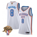 Men's Oklahoma City Thunder #8 Jalen Williams White 2025 Finals Association Edition Stitched Basketball Jersey