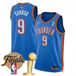 Men's Oklahoma City Thunder #9 Alex Caruso Blue 2025 Finals Patch And Finals Champions Patch Icon Edition Stitched Basketball Jersey