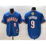 Men's Oklahoma City Thunder #9 Alex Caruso Blue 2025 Finals Vapor Stitched Baseball Jersey
