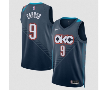 Men's Oklahoma City Thunder #9 Alex Caruso Navy 2025-26 City Edition Swingman Stitched Basketball Jersey