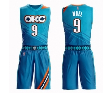 Men's Oklahoma City Thunder #9 Nerlens Noel Swingman Turquoise Basketball Suit Jersey - City Edition