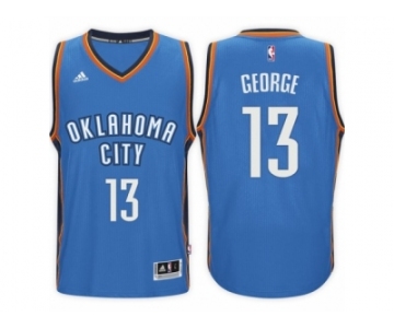 Men's Paul George Oklahoma City Thunder #13 Road Blue New Swingman Jersey