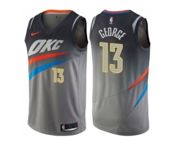 Nike Oklahoma City Thunder #13 Paul George Gray NBA Swingman City Edition Jersey
