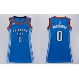 NBA Women Thunder #0 Russell Westbrook Blue Dress Stitched Jerseys