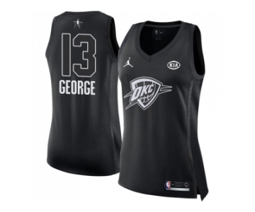Women Nike Oklahoma City Thunder #13 Paul George Black NBA Jordan Swingman 2018 All-Star Game Jersey