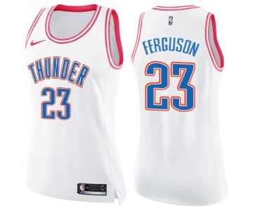 Women's Nike Oklahoma City Thunder #23 Terrance Ferguson Swingman White Pink Fashion NBA Jersey