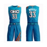 Women's Oklahoma City Thunder #33 Mike Muscala Swingman Turquoise Basketball Suit Jersey - City Edition