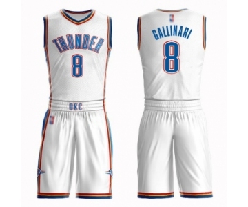 Women's Oklahoma City Thunder #8 Danilo Gallinari Swingman White Basketball Suit Jersey - Association Edition