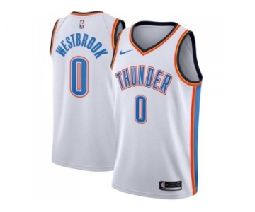 Youth Nike Oklahoma City Thunder #0 Russell Westbrook White NBA Swingman Jersey