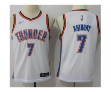 Youth Nike Oklahoma City Thunder #7 Carmelo Anthony White NBA Swingman Jersey
