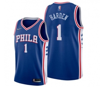 Men James Harden #1 Philadelphia 76ers Icon Edition Blue Jersey